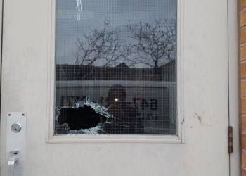 Damaged Glass Door